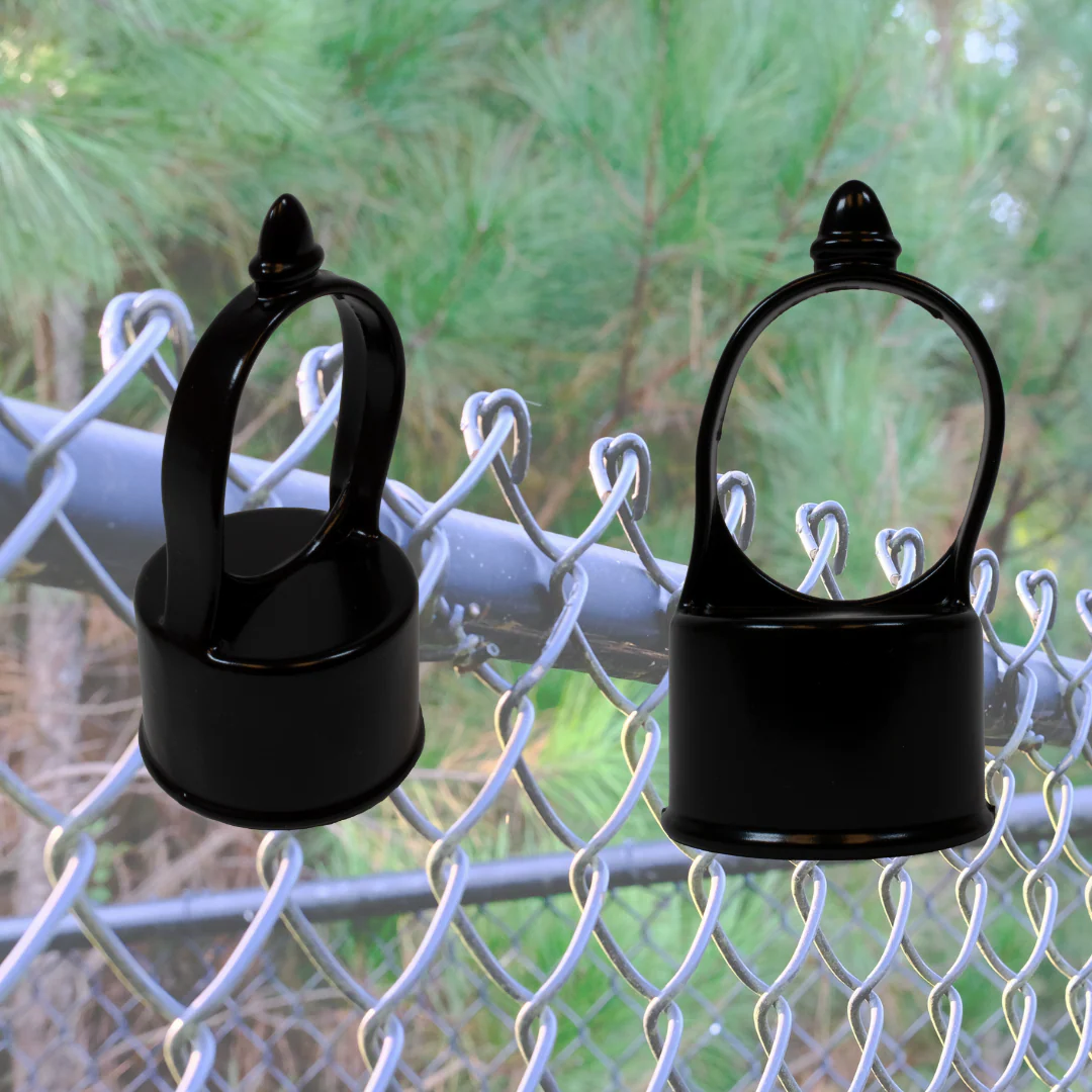1-5/8" x 1-3/8" Black Aluminum Line Loop Top For Chain Link Fences - Image 5